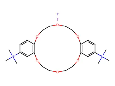 4',4''-Bis(trimethylammonium)dibenzo-18-crown-6 diiodide structure