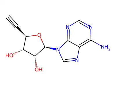 9-(5',6'-Dideoxy-beta-ribohex-5'-ynofuranosyl)adenine structure