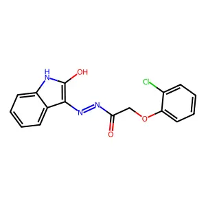 3-(2-(2-Chlorophenoxy)acetylhydrazidyl)-2-oxoindoline structure