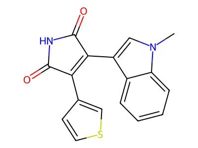 3-(1-methyl-1H-indol-3-yl)-4-(thiophen-3-yl)-1H-pyrrole-2,5-dione structure