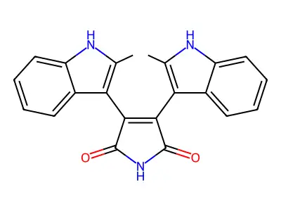 1H-Pyrrole-2,5-dione, 3,4-bis(2-methyl-1H-indol-3-yl)- structure