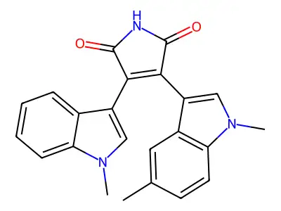 3-(1,5-Dimethyl-1H-indol-3-yl)-4-(1-methyl-1H-indol-3-yl)-1H-pyrrole-2,5-dione structure