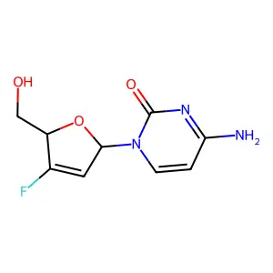 Cytidine, 2',3'-didehydro-2',3'-dideoxy-3'-fluoro- structure