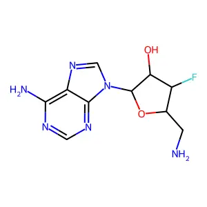 Adenosine, 5'-amino-3',5'-dideoxy-3'-fluoro- structure