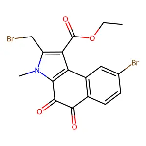 ethyl 8-bromo-2-(bromomethyl)-3-methyl-4,5-dioxo-4,5-dihydro-3H-benzo[e]indole-1-carboxylate structure