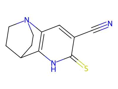 6-thioxo-3,4,5,6-tetrahydro-2H-1,4-ethano-1,5-naphthyridine-7-carbonitrile structure