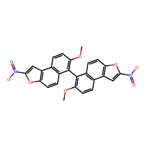 7,7'-Dimethoxy-2,2'-dinitro-6,6'-binaphtho(2,1-b)furan structure