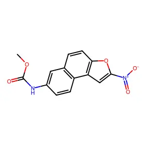 Carbamic acid, (2-nitronaphtho(2,1-b)furan-7-yl)-, methyl ester structure