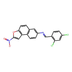 N-((2,4-Dichlorophenyl)methylene)-2-nitronaphtho(2,1-b)furan-7-amine structure