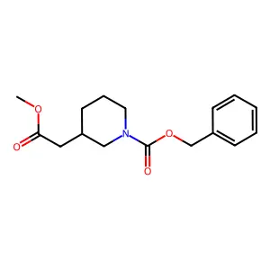 benzyl (3S)-3-(2-methoxy-2-oxoethyl)piperidine-1-carboxylate structure