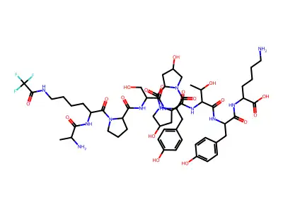 Ala-Lys(TFA)-Pro-Ser-Tyr-Hyp-Hyp-Thr-Tyr-Lys structure