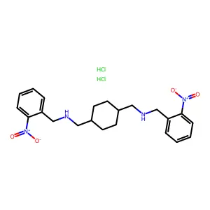 1,4-Cyclohexanebis(methylamine), N,N'-bis(2-nitrobenzyl)-, dihydrochloride structure