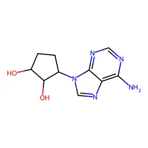 9-(2',3'-Dihydroxycyclopentan-1'-yl)adenine structure