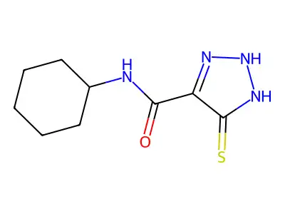 N-cyclohexyl-5-sulfanyl-1H-1,2,3-triazole-4-carboxamide structure