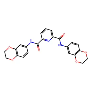 2-N,6-N-bis(2,3-dihydro-1,4-benzodioxin-6-yl)pyridine-2,6-dicarboxamide structure