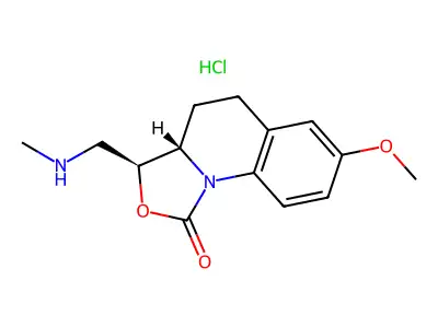 1H-Oxazolo(3,4-a)quinolin-1-one, 3,3a,4,5-tetrahydro-7-methoxy-3-((methylamino)methyl)-, monohydrochloride, cis- structure