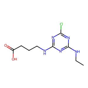 Butnoic acid, 4-((4-chloro-6-(ethylamino)-1,3,5-triazin-2-yl)amino)- structure