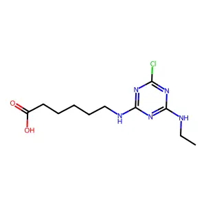 Hexanoic acid, 6-((4-chloro-6-(ethylamino)-1,3,5-triazin-2-yl)amino)- structure