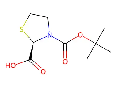 3-(tert-Butoxycarbonyl)-1,3-thiazolidine-2-carboxylic acid structure