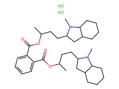 1,2-Benzenedicarboxylic acid, bis(1-methyl-3-(octahydro-1-methyl-1H-indol-2-yl)propyl) ester, dihydrochloride structure
