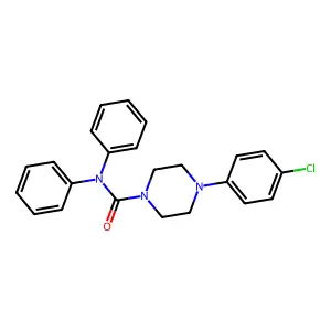 4-(4-chlorophenyl)-N,N-diphenylpiperazine-1-carboxamide structure