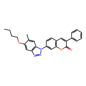 7-(5-丁氧基-6-甲基苯并三唑-1-基)-3-苯基香豆素-2-酮 structure