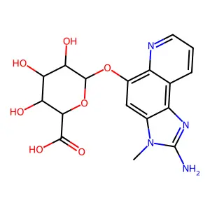 beta-D-Glucopyranosiduronic acid, 2-amino-3-methyl-3H-imidazo(4,5-f)quinolin-5-yl structure