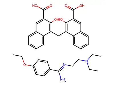 N-(2-(Diethylamino)ethyl)-4-ethoxybenzenecarboximidamide pamoate structure