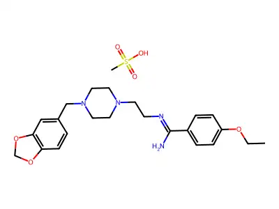 Benzenecarboximidamide, N-(2-(4-(1,3-benzodioxol-5-ylmethyl)-1-piperazinyl)ethyl)-4-ethoxy-, monomethanesulfonate structure