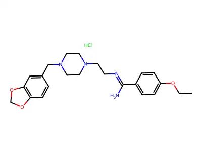 Benzenecarboximidamide, N-(2-(4-(1,3-benzodioxol-5-ylmethyl)-1-piperazinyl)ethyl)-4-ethoxy-, monohydrochloride structure