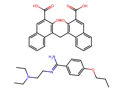 Benzenecarboximidamide, N-(2-(diethylamino)ethyl)-4-propoxy-, 4,4'-methylenebis(3-hydroxy-2-naphthalenecarboxylate) (1:1) structure