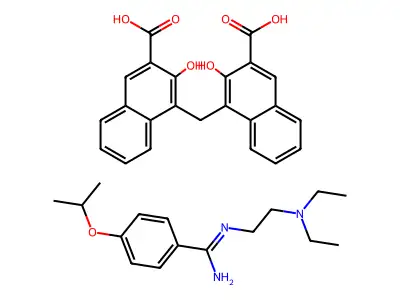 Benzenecarboximidamide, N-(2-(diethylamino)ethyl)-4-(1-methylethoxy)-, 4,4'-methylenebis(3-hydroxy-2-naphthalenecarboxylate) (1:1) structure