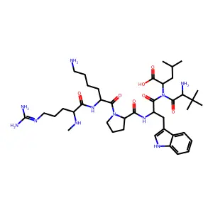 L-Leucine, N-(3-methyl-N-(N-(1-(N2-(N2-methyl-L-arginyl)-L-lysyl)-L-prolyl)-L-tryptophyl)-L-valyl)- structure