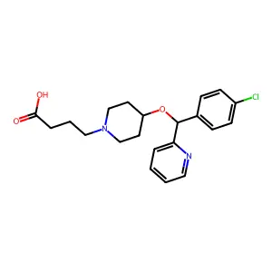 (R)-4-(4-((4-Chlorophenyl)(pyridin-2-yl)methoxy)piperidin-1-yl)butanoic acid structure