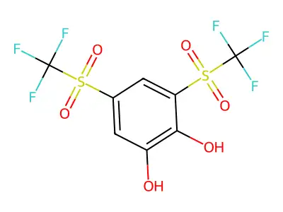 1,2-Benzenediol, 3,5-bis((trifluoromethyl)sulfonyl)- structure