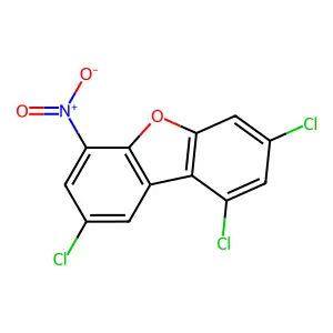 6-Nitro-1,3,8-trichlorodibenzofuran structure