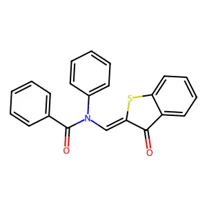 N-[(Z)-(3-oxo-1-benzothiophen-2-ylidene)methyl]-N-phenylbenzamide structure
