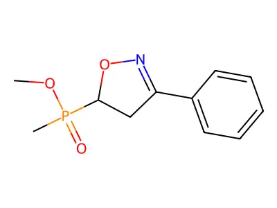 Phosphinic acid, (4,5-dihydro-3-phenyl-5-isoxazolyl)methyl-, methyl ester structure