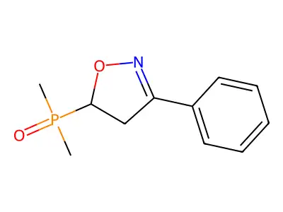 Isoxazole, 5-(dimethylphosphinyl)-4,5-dihydro-3-phenyl- structure