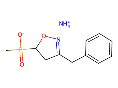 Ammonium (4,5-dihydro-3-(phenylmethyl)-5-isoxazolyl)methylphosphinate structure