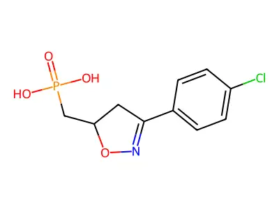 Phosphonic acid, ((3-(4-chlorophenyl)-4,5-dihydro-5-isoxazolyl)methyl)- structure