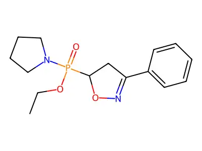Ethyl (4,5-dihydro-3-phenyl-5-isoxazolyl)-1-pyrrolidinylphosphinate structure