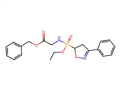 N-(3-Phenyl-2-isoxazolin-5-yl(P-ethoxy)phosphonoyl)glycine benzyl ester structure
