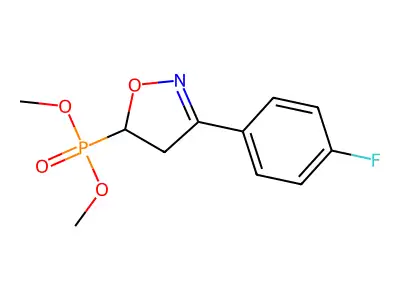 Phosphonic acid, (3-(4-fluorophenyl)-4,5-dihydro-5-isoxazolyl)-, dimethyl ester structure