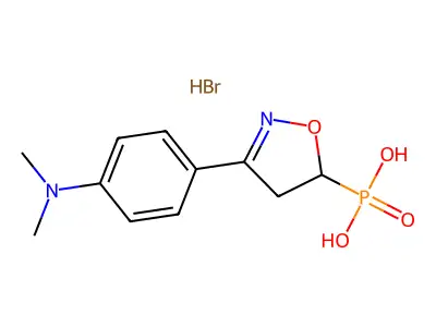 3-(4-Dimethylaminophenyl)-2-isoxazolin-5-ylphosphonic acid hydrobromide structure