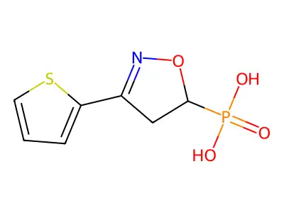 Phosphonic acid, (4,5-dihydro-3-(2-thienyl)-5-isoxazolyl)- structure