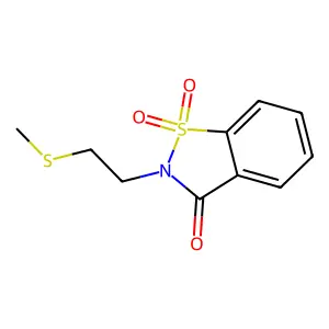 2-(2-Methylsulfanylethyl)-1,1-dioxo-1,2-benzothiazol-3-one structure