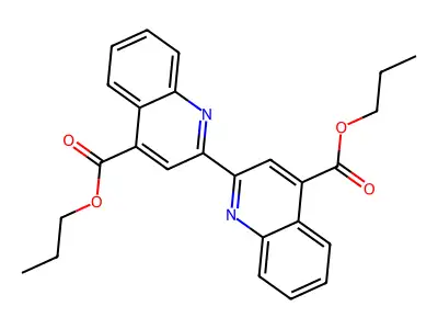 Propyl 2-[4-(propoxycarbonyl)quinolin-2-yl]quinoline-4-carboxylate structure