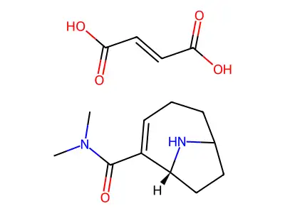 but-2-enedioic acid;(1R)-N,N-dimethyl-9-azabicyclo[4.2.1]non-2-ene-2-carboxamide structure