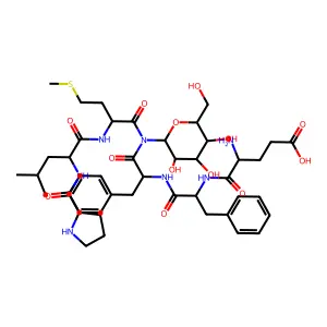 Substance P (6-11), N(1,6)(beta-glucopyranosyl)glu(5)-pro(9)- structure